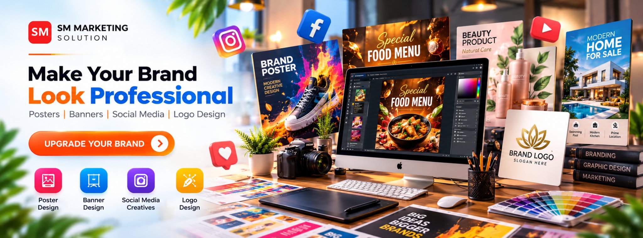 Make your brand look professional — posters, banners, social media, logo design