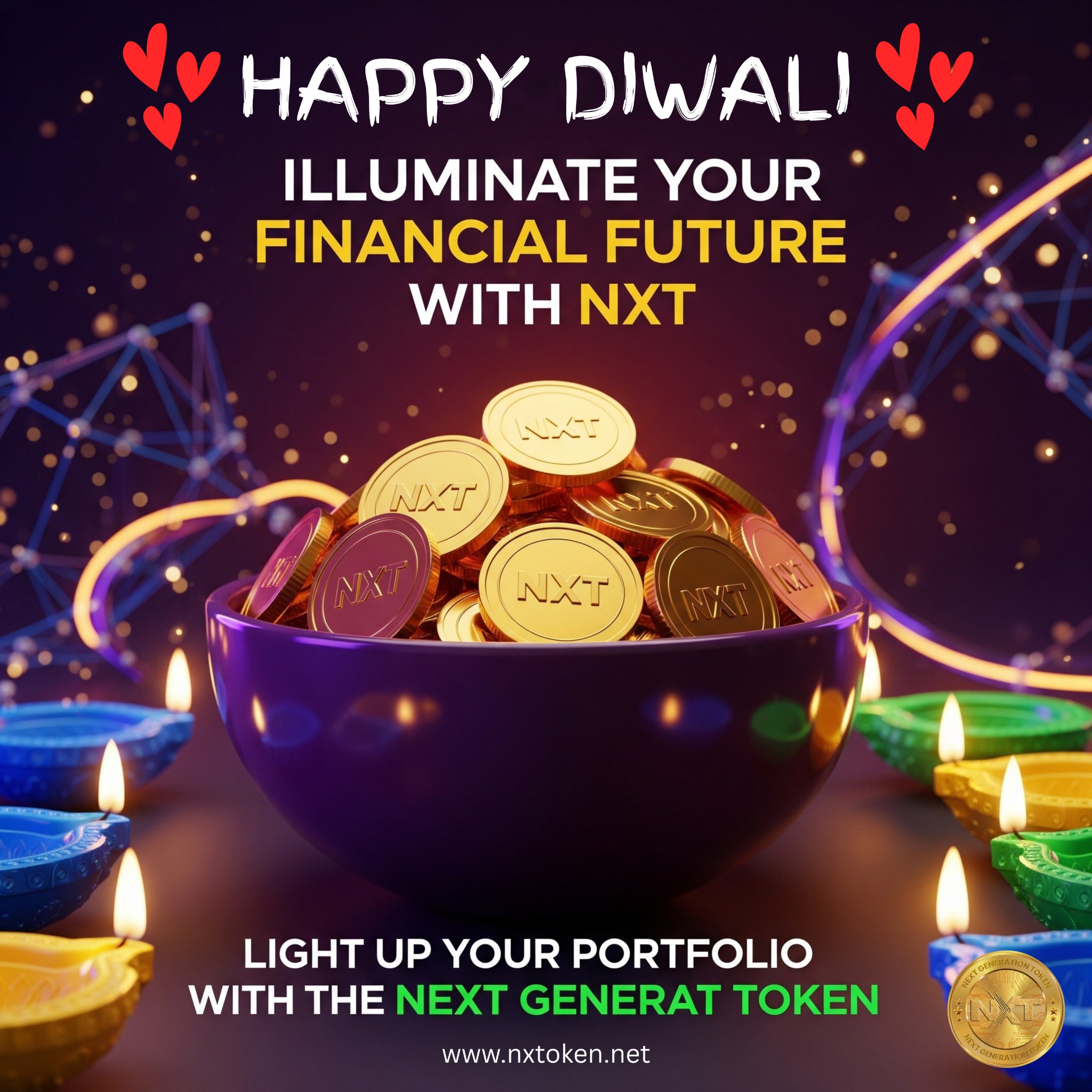 Happy Diwali poster for NXT Token